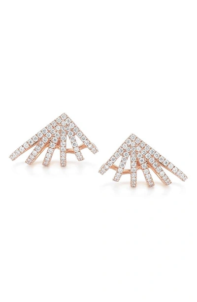 Shop Dana Rebecca Designs Sarah Leah Diamond Burst Huggie Hoop Earrings In Rose Gold