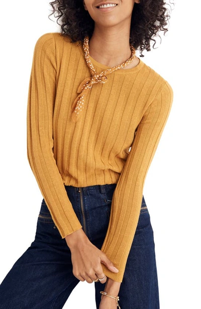 Shop Madewell Clarkwell Pullover Sweater In Naples Yellow