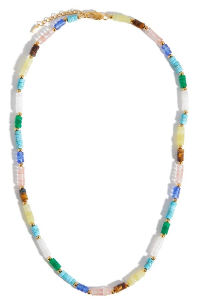 Shop Missoma Multicolor Stone Beaded Necklace In Gold