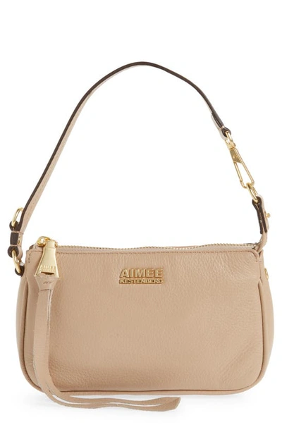 Shop Aimee Kestenberg Fiery Pouchette Leather Shoulder Bag In Oat
