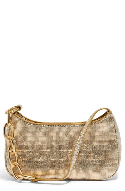 Shop House Of Want Newbie Vegan Leather Shoulder Bag In Soft Gold