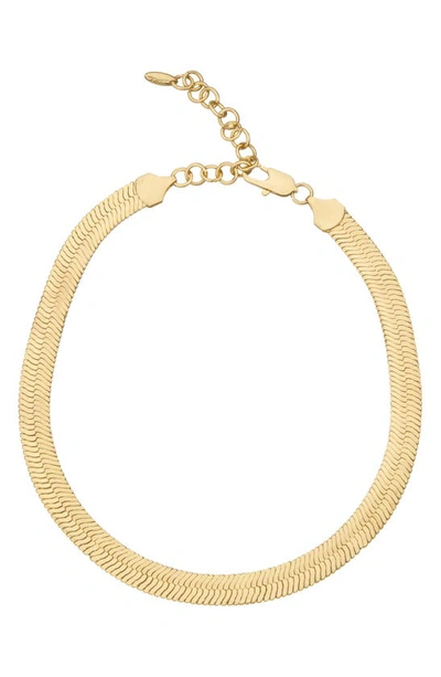 Ettika Gold-plated Flat Snake Chain Necklace In Gold