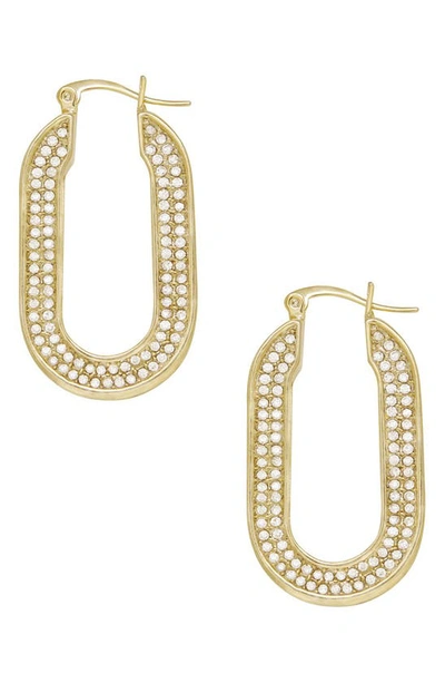 Shop Ettika Crystal Spotlight Hoop Earrings In Gold