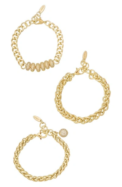 Shop Ettika Set Of 3 Chain Bracelets In Gold