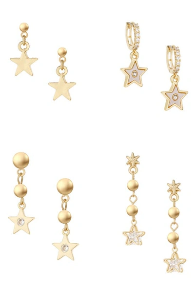 Ettika Constellation Star Multiple Earring Set In Gold