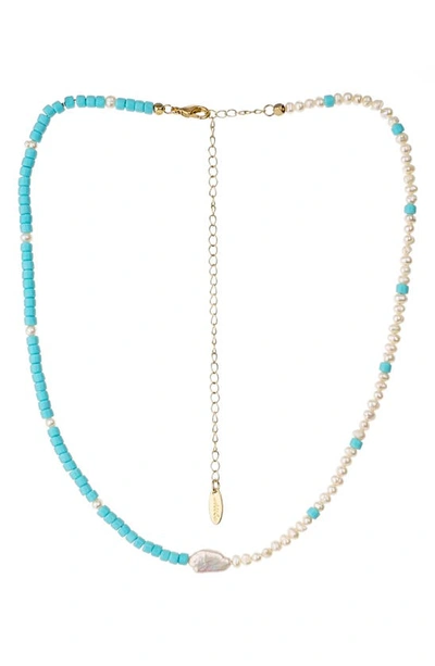 Shop Ettika Genuine Pearl & Bead Necklace In Gold