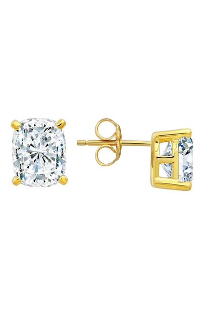 Crislu Cubic Zirconia Stud Earrings In 18kt Yellow Gold