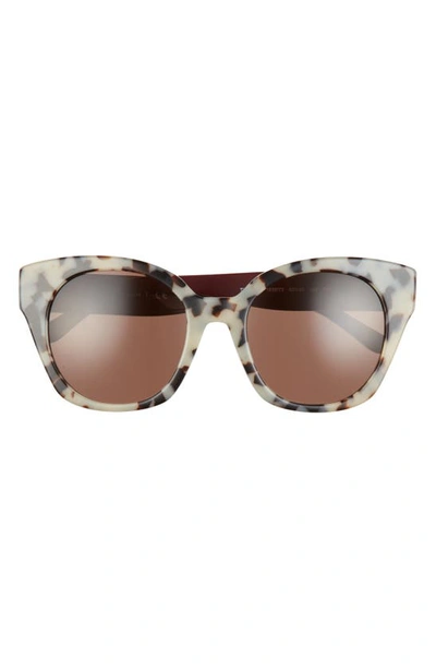 Shop Tory Burch 52mm Cat Eye Sunglasses In Grey Tort/ Dark Brown Solid