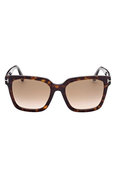 Shop Tom Ford Selby 55mm Square Sunglasses In Havana Brown