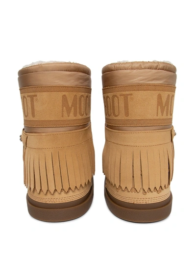 Shop Moncler Genius 8 Moncler Palm Angels Adhara Snow Boots Medium Beige