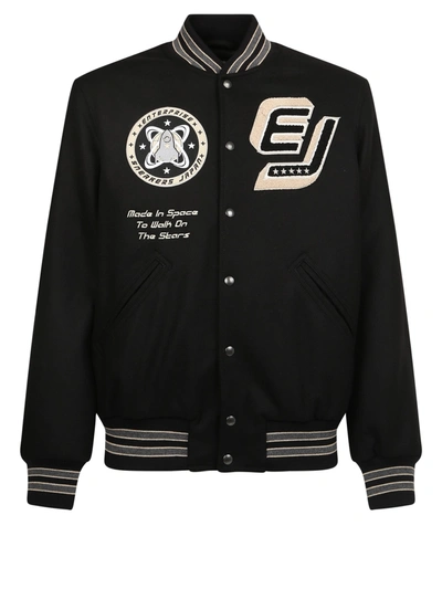 Shop Enterprise Japan Varsity Jacket In Black