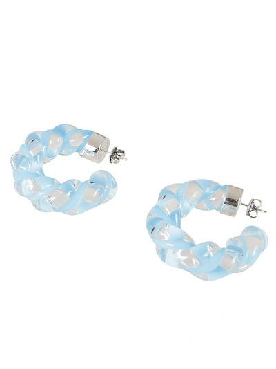 Shop Bottega Veneta Sterling Earrings In Azzurro