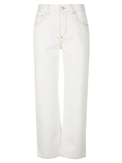 Shop Alexander Mcqueen Straight Jeans In Bianco