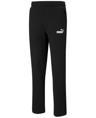 Shop Puma Men's Slim-fit Logo-print Fleece Sweatpants In  Black