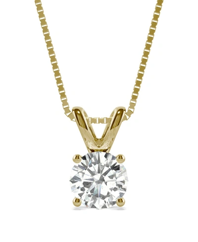 Shop Charles & Colvard Moissanite Solitaire Pendant 1 Ct. T.w. Diamond Equivalent In 14k White Or Yellow Gold