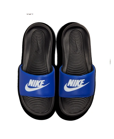 Shop Nike Men's Victori One Slide Sandals From Finish Line In Racer Blue/white