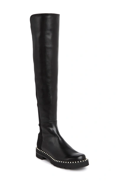 Stuart Weitzman 5050 Faux Pearl Tall Boot In Black