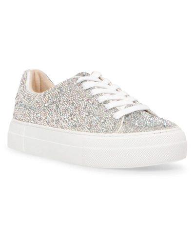 Shop Betsey Johnson Women's Sidny Platform Sneakers In Rhinestone