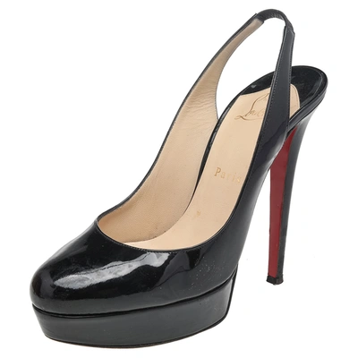 Pre-owned Christian Louboutin Black Patent Leather Bianca Pumps Size 38.5