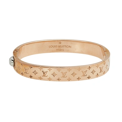 Pre-owned Louis Vuitton Rose Gold Tone Nanogram Cuff Bracelet S
