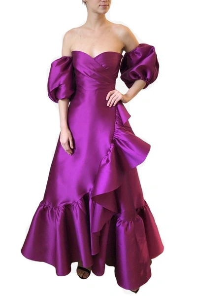 Shop Sachin & Babi Lanah Gown In Purple