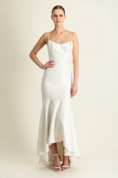 Shop ml Monique Lhuillier High-low Midi Dress In White