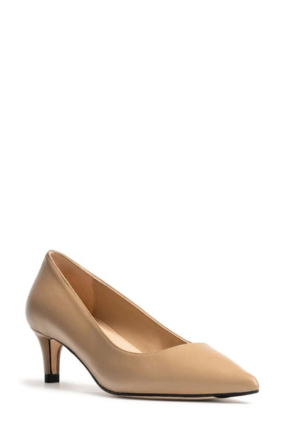 Shop Jon Josef Tina Pointed Toe Pump In Dark Nude Leather