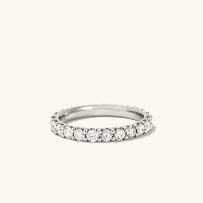 Shop Mejuri Bold Diamond Eternity Ring White Gold In Silver