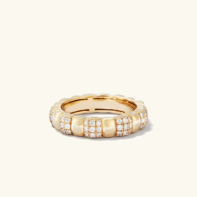 Shop Mejuri Pave Diamond Soft Charlotte Ring In Yellow