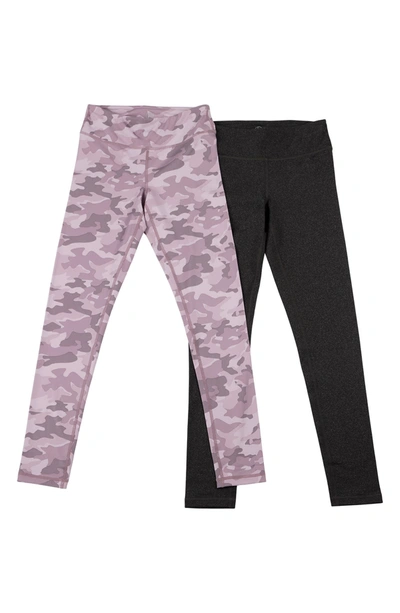 Kids' Girls' Leggings In Camo Mauve/ Htr Charcoal