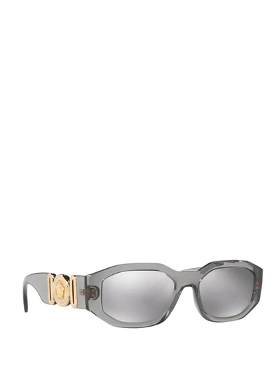 Shop Versace Ve4361 Transparent Grey Male Sunglasses