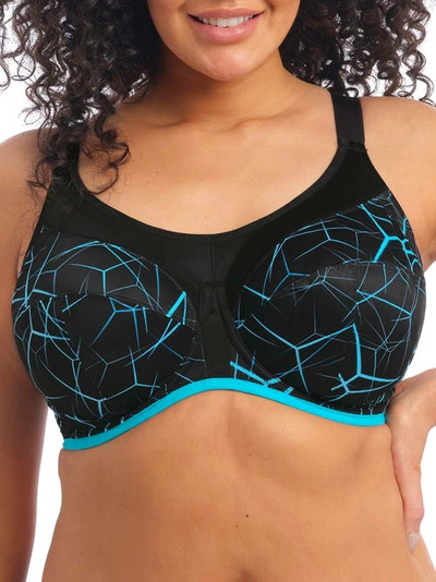 Shop Elomi Energise High Impact Underwire Sports Bra In Blue Lightning