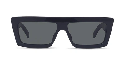 Shop Celine Monochroms Cl 40214u 01a Flattop Sunglasses In Grey