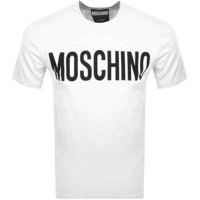 Shop Moschino Short Sleeve Logo T Shirt White