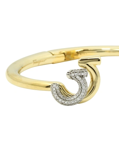 Shop Ferragamo "gancini" Bracelet In Gold