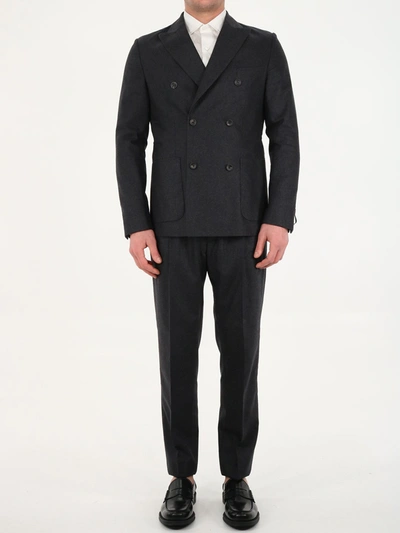 Shop Tonello Anthracite Wool Suit In Grey