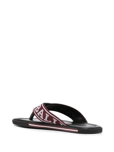 Shop Bally Slides And Thong In Red/white