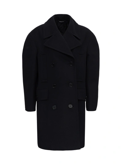 Shop Givenchy Double-breasted Wool Coat In Black