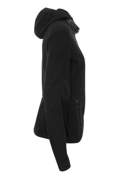 Shop Moncler Grenoble Fleece Cardigan In Black