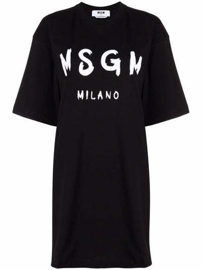 Shop Msgm Dress In Black