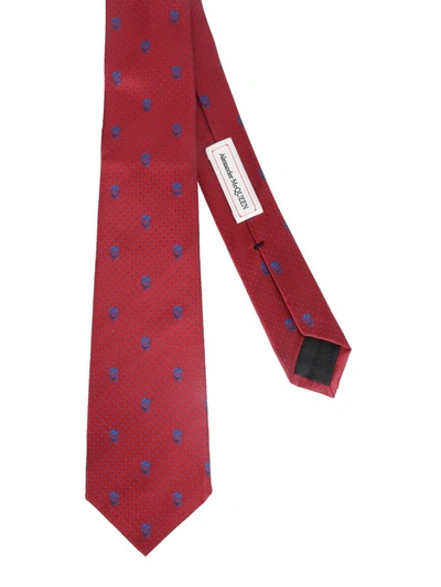 Shop Alexander Mcqueen Silk Tie In Red