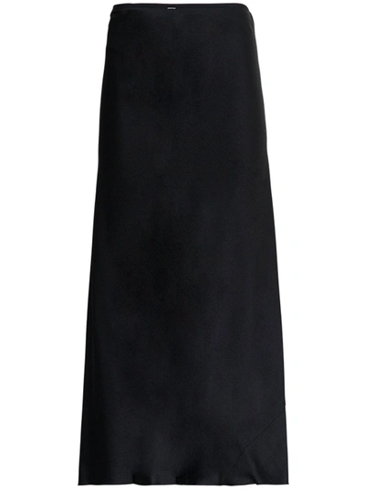 Shop Maison Margiela Tango Long Black Satin Skirt