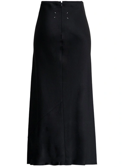 Shop Maison Margiela Tango Long Black Satin Skirt