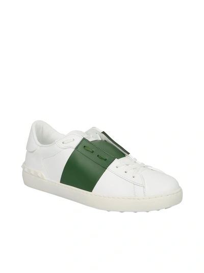 Shop Valentino Garavani Leather Sneakers In White