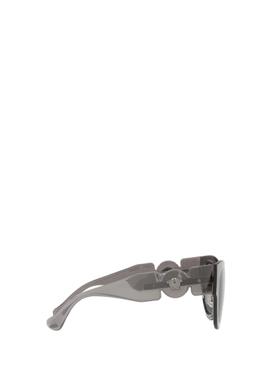 Shop Versace Eyewear Sunglasses In Transparent Grey Mirror Silver