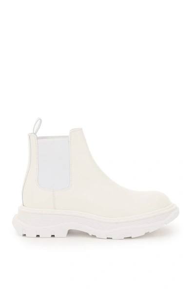 Shop Alexander Mcqueen Chelsea Tread Boots In White