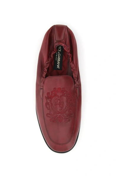 Shop Dolce & Gabbana Ariosto Loafers With Coat Of Arms Embroidery In Mixed Colours