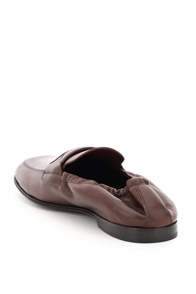 Shop Dolce & Gabbana Ariosto Nappa Loafers In Brown