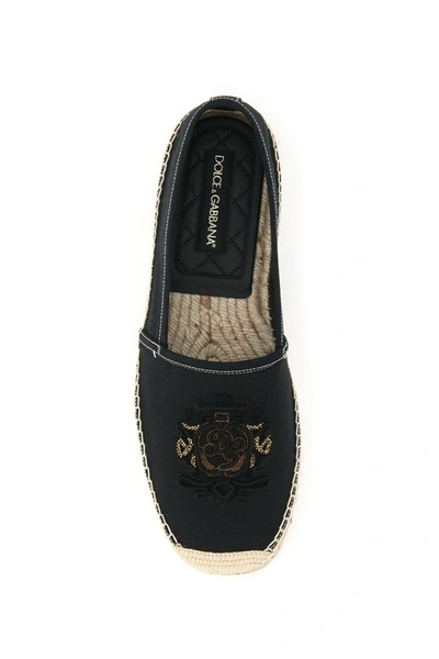 Shop Dolce & Gabbana Boccaccio Espadrilles Dg Coat Of Arms In Black