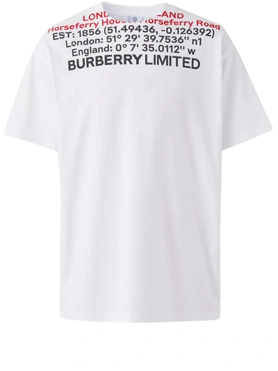 Shop Burberry Location Print T-shirt In White